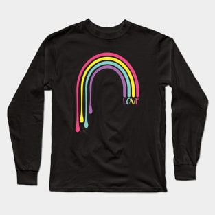 Cute Drippy Hippy Love Rainbow Long Sleeve T-Shirt